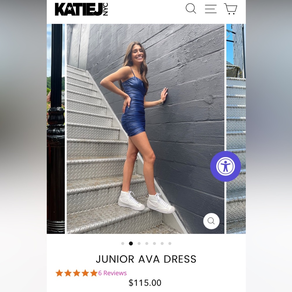 Katie J NYC Junior Ava Dress, Navy, Size Large Girls (girls 10)